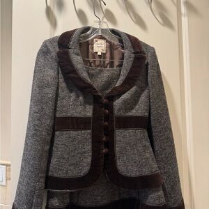 Nanette Lepore Gray and Brown Blazer